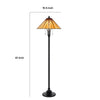 Eli Floor Lamp | Stained Tiffany Glass Shade | Hand Painted | Bronze 61"