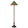 Eli Tiffany Shade Floor Lamp with Hand Painted Dragonfly | Brass 63"