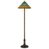 Eli Tiffany Shade Floor Lamp with Hand Painted Dragonfly | Brass 63"
