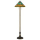 Eli Tiffany Shade Floor Lamp with Hand Painted Dragonfly | Brass 63"