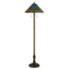 Eli Tiffany Shade Floor Lamp with Hand Painted Dragonfly | Brass 63"