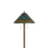 Eli Tiffany Shade Floor Lamp with Hand Painted Dragonfly | Brass 63"