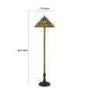 Eli Tiffany Shade Floor Lamp with Hand Painted Dragonfly | Brass 63"