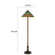 Eli Tiffany Shade Floor Lamp with Hand Painted Dragonfly | Brass 63"