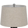 Bora Table Lamp Set of 2 | Antique Silver Burlap Shade | Black Ceramic