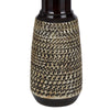 Bora Table Lamp Set of 2 | Antique Silver Burlap Shade | Black Ceramic