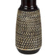Bora Table Lamp Set of 2 | Antique Silver Burlap Shade | Black Ceramic