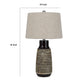 Bora Table Lamp Set of 2 | Antique Silver Burlap Shade | Black Ceramic