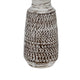 Bora Table Lamp Set of 2 | Burlap Shade | Brown Ceramic | Distressed White