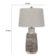 Bora Table Lamp Set of 2 | Burlap Shade | Brown Ceramic | Distressed White