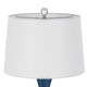 Table Lamp Set of 2 | Off-White Shade | Blue Candlestick Glass Body 32"