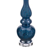 Table Lamp Set of 2 | Off-White Shade | Blue Candlestick Glass Body 32"