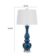 Table Lamp Set of 2 | Off-White Shade | Blue Candlestick Glass Body 32"