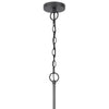4 Light Candelabra Chandelier | Burlap Accents | Charcoal Gray Metal 24"