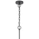 4 Light Candelabra Chandelier | Burlap Accents | Charcoal Gray Metal 24"