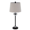 Tika Table Lamp Set of 2 | Crystal Rings & Black Metal Ball | Fabric Shade