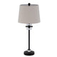 Tika Table Lamp Set of 2 | Crystal Rings & Black Metal Ball | Fabric Shade