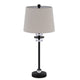 Tika Table Lamp Set of 2 | Crystal Rings & Black Metal Ball | Fabric Shade