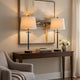 Tika Table Lamp Set of 2 | Crystal Rings & Black Metal Ball | Fabric Shade