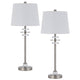Tika Table Lamp Set of 2 | Crystal Rings & Brushed Steel | Fabric Shade