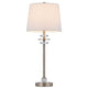 Tika Table Lamp Set of 2 | Crystal Rings & Brushed Steel | Fabric Shade