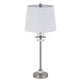 Tika Table Lamp Set of 2 | Crystal Rings & Brushed Steel | Fabric Shade