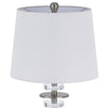 Tika Table Lamp Set of 2 | Crystal Rings & Brushed Steel | Fabric Shade