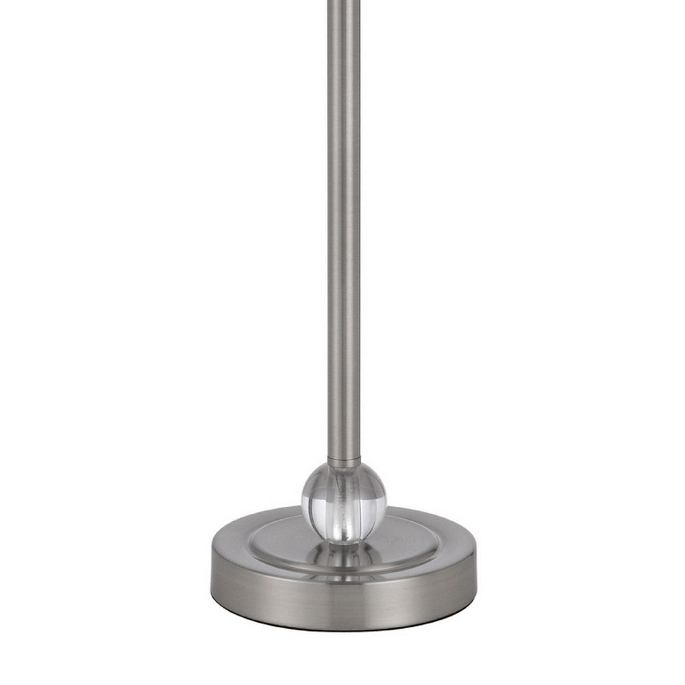 Tika Table Lamp Set of 2 | Crystal Rings & Brushed Steel | Fabric Shade