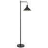 Floor Lamp | Adjustable Head with Hanging Cone Shade | Retro Black Metal