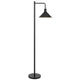 Floor Lamp | Adjustable Head with Hanging Cone Shade | Retro Black Metal