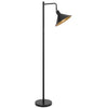 Floor Lamp | Adjustable Head with Hanging Cone Shade | Retro Black Metal