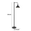Floor Lamp | Adjustable Head with Hanging Cone Shade | Retro Black Metal