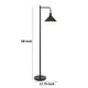 Floor Lamp | Adjustable Head with Hanging Cone Shade | Retro Black Metal