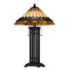 Eli Table Lamp | Tiffany Stained Glass Shade | Hand Painted Design | Bronze