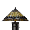 Eli Table Lamp | Tiffany Stained Glass Shade | Hand Painted Design | Bronze
