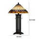 Eli Table Lamp | Tiffany Stained Glass Shade | Hand Painted Design | Bronze