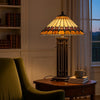 Eli Table Lamp | Tiffany Stained Glass Shade | Hand Painted Design | Bronze