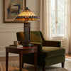 Eli Table Lamp | Tiffany Stained Glass Shade | Hand Painted Design | Bronze