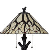 Eli Tiffany Glass Table Lamp | Hand Painted Leaf & Wine Shade | Bronze