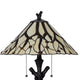 Eli Tiffany Glass Table Lamp | Hand Painted Leaf & Wine Shade | Bronze