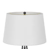 Table Lamp with Nightlight | Teardrop Diamond Design Glass Body | Gray Metal