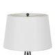 Table Lamp with Nightlight | Teardrop Diamond Design Glass Body | Gray Metal