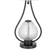 Table Lamp with Nightlight | Teardrop Diamond Design Glass Body | Gray Metal