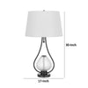 Table Lamp with Nightlight | Teardrop Diamond Design Glass Body | Gray Metal