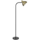Floor Lamp | Vintage Style Dome Shade | Industrial Black & Antique Brass