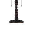 Eli Table Lamp | 15" Tiffany Glass Shade | Blue Red Dragonfly Design | Bronze