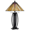 Eli Table Lamp | 17" Stained Tiffany Glass Shade | Bronze Meta, Resin