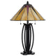 Eli Table Lamp | 17" Stained Tiffany Glass Shade | Bronze Meta, Resin