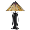 Eli Table Lamp | 17" Stained Tiffany Glass Shade | Bronze Meta, Resin