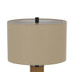 32" Table Lamp | Rippled Glass Body with Rope Accents | Burlap Shade | Metal Base